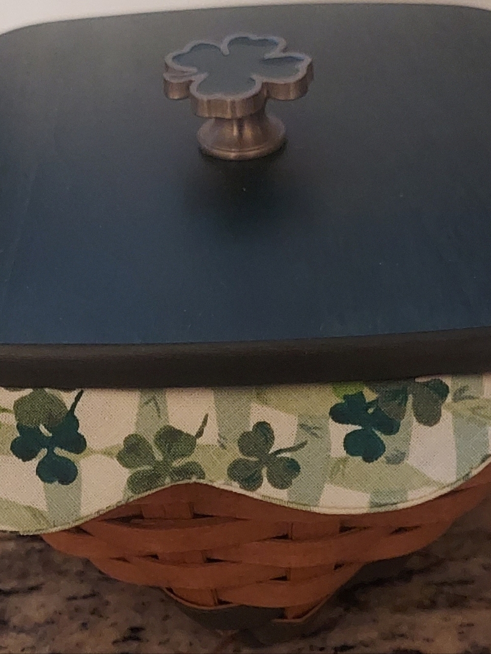 Longaberger Lucky Twist Basket, Lid, Liner, Protector, & Tie-On